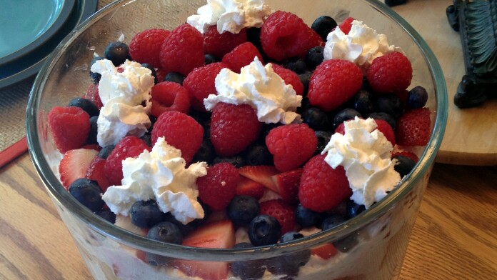 Patriotic Berry Trifle Summer Dessert Image